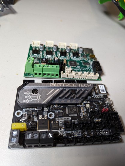 Top: Creality mainboard
Bottom: BigTreeTech SKR Mini v3
