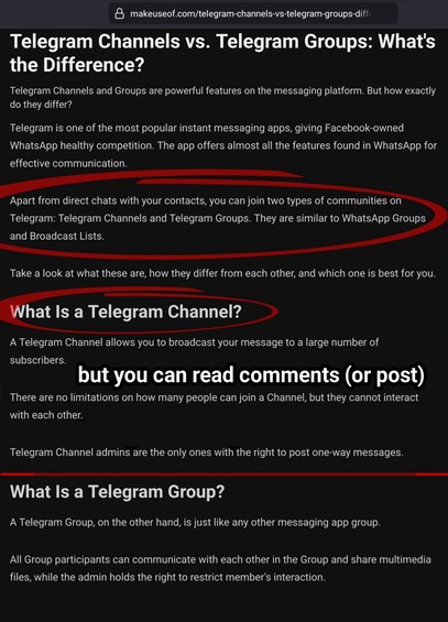 What are Telegram Channels and Telegram Groups? The Channels are rooms to see news and see comments on the topic of the Channel
