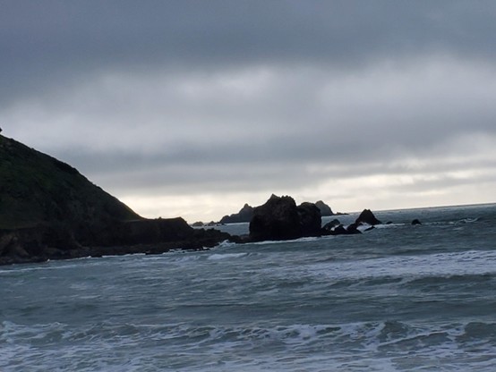The water was very green today, as opposed to the usual blue.  Combination of refraction and temperature, I suspect.