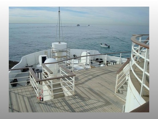 A section of a ship's bow movie set proudly built on the Gold Coast's Seaway headland at the Spit, for the film The Triangle.