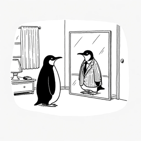 how the penguin see itself
