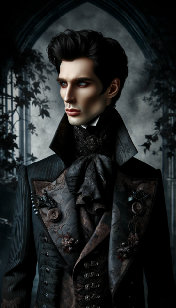 Sir Edmund Ironside stands at an imposing height of 6'2", with a weight of approximately 190 pounds, reflecting a lean and muscular build that speaks to both his ancient knightly training and the supernatural agility of his vampiric nature. His closely cropped hair, once a deep raven black, now bears strands of distinguished silver, hinting at his centuries-long existence. His piercing blue eyes, reminiscent of the cold depths of the northern seas, hold an intensity that captivates and unnerves in equal measure. His movements are characterized by a graceful, almost ethereal fluidity, a testament to his supernatural origins. Despite maintaining the appearance of a man in his late 30s, there's an indefinable otherness to him, an air of timeless elegance that sets him apart from the mortal populace.