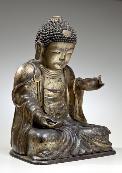 Attributed to Gyeju (flourished ca. 1680s). Seated #Buddha, #Korea, 17th century, #Joseon Period (1392–1912). Wood, lacquer, gold, and rock crystal.
#BuddhistArt #Buddhism