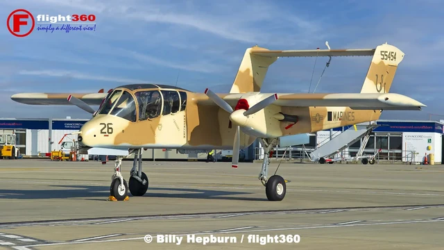 North American OV-10B Bronco F-AZKM at Jersey Airport (EGJJ), Saint Peter, Channel Islands.