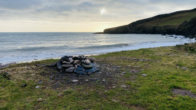 Fire Pit just above the beach at Mansands, Jan 28th 2024