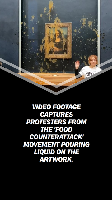 Mona Lisa Demonstrators hurl soup at da Vinci masterpiece
