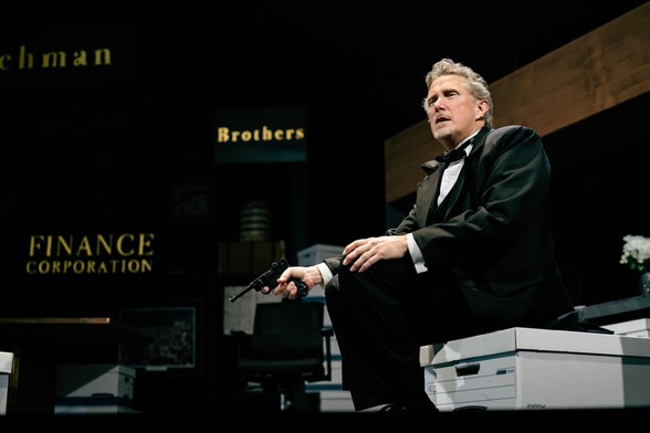 Production photos from The Lehman Trilogy at Playhouse on the Square in Memphis by Sean Moore. 