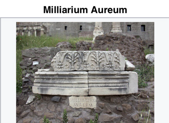 Rest des Sockels des Miliarium Aureum, Forum Romanum