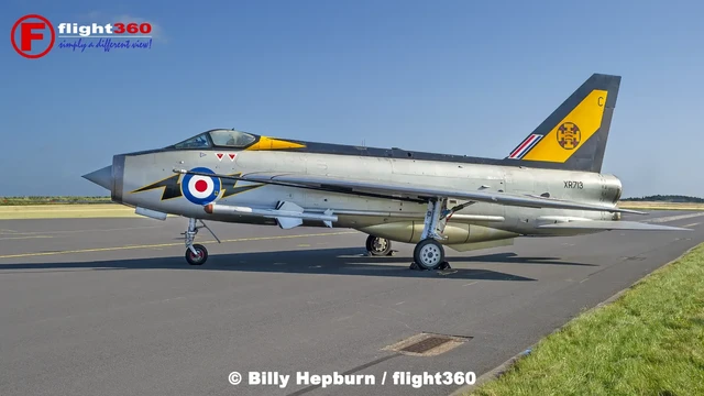 English Electric Lightning F.3 in RAF 111 Squadron markings at RAF Leuchars, Fife, Scotland.