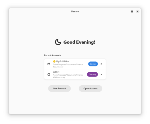 Screenshot of "Denaro"