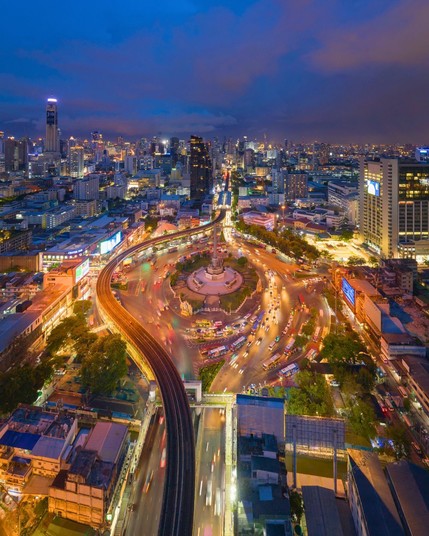 Nighttime view of Bangkok, Thailand