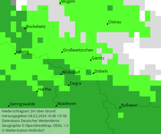 Regenkarte der Döbelner Gegend