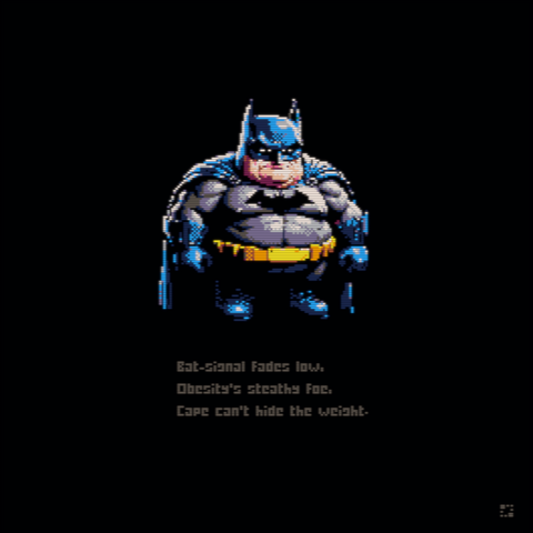 Pixelart: fat batman.