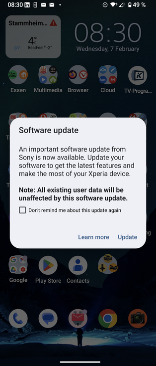 Update notification