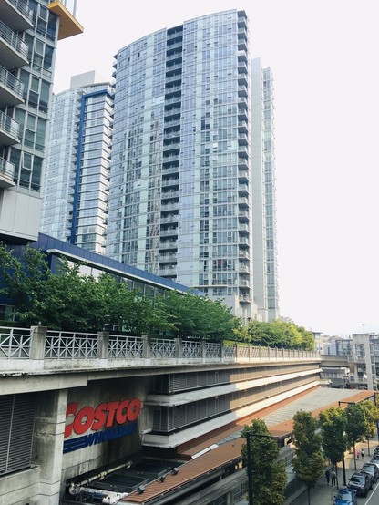 Condo tower above a Costco
