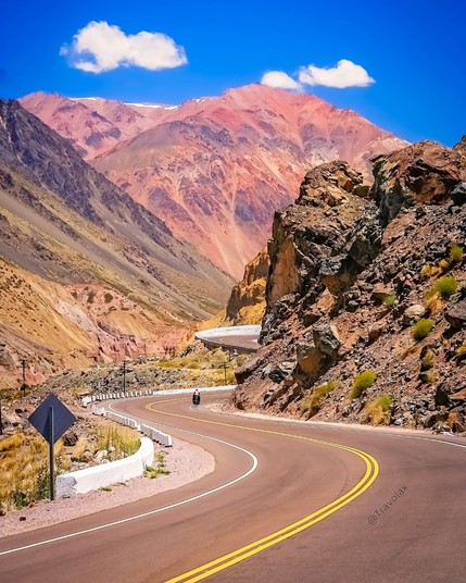 Andes Road from Mendoza in Argentina to Chile