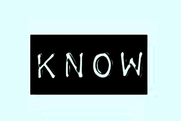 An adhesive label that says "KNOW".