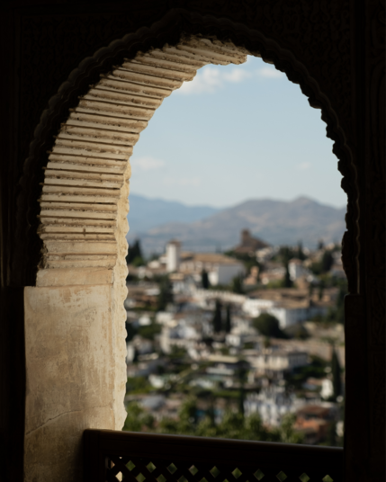 Moorish window in Granada, Spain