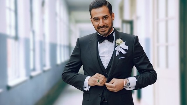 Man Wearing Sapphire Ring