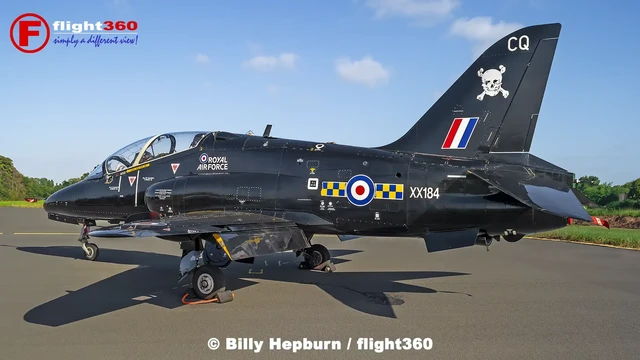 BAe Hawk T.1 XX184 of 100 Squadron RAF at RAF Leuchars, Fife, Scotland.