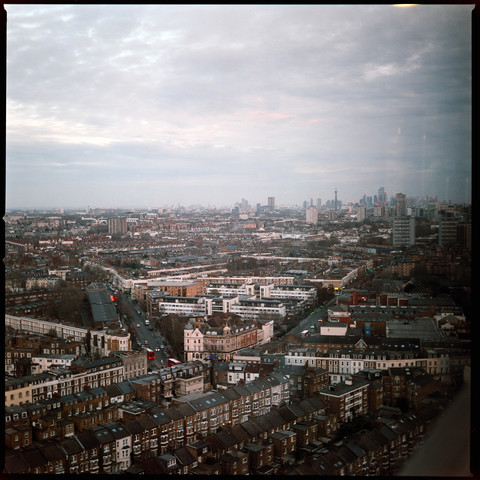 Photo of London from one of the top floors of Trellick Tower.