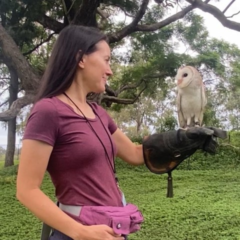 Me holding a beautiful barn owl. Photo: Sheril Kirshenbaum