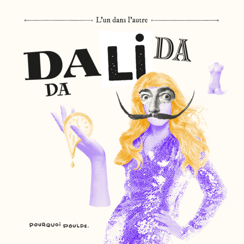 illustration type collage dada de Dali en Dalida