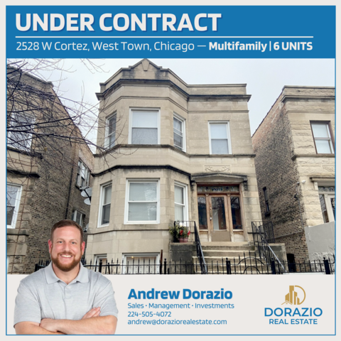 2528 W Cortez Under Contract
West Town, Chicago
Andrew Dorazio or the Dorazio Real Estate Team - 224-505-4072