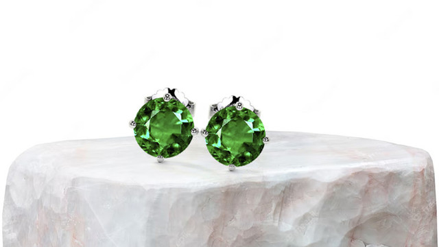 emerald solitaire earrings