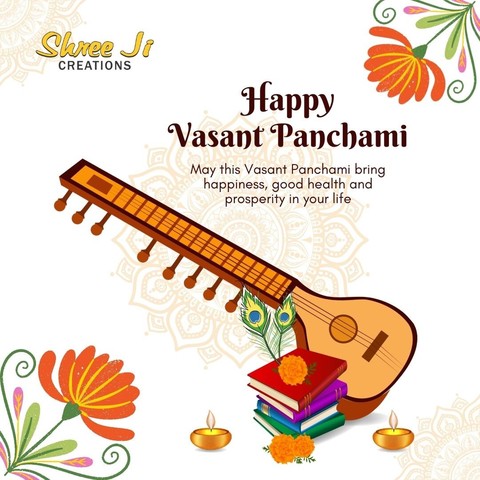 📚 Let's invoke the blessings of wisdom and knowledge as we celebrate Vasant Panchami! 🌸 
