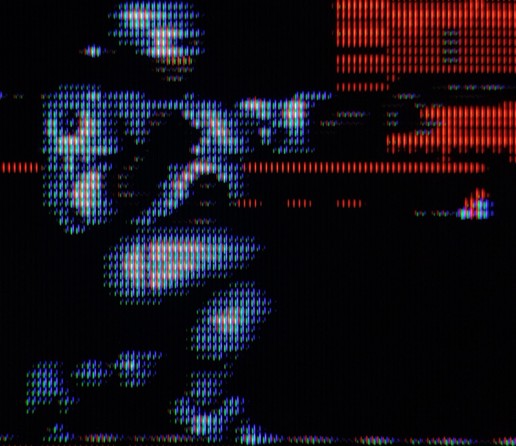 RoboCop kneeling in RoboCop 3 on the Mega Drive.