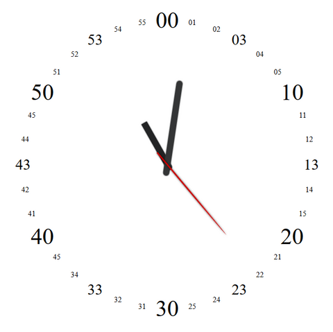 Heximal analog clock.