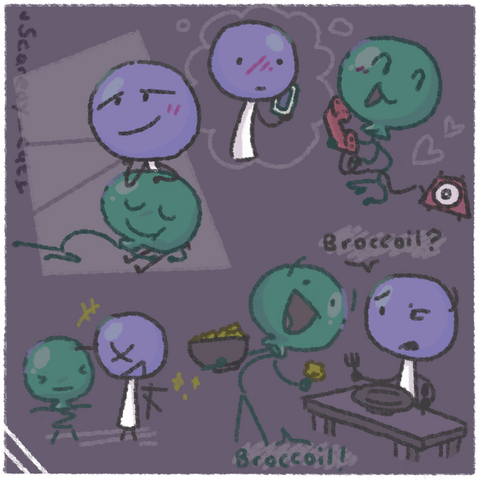 Balloony x Lollipop fluff. Drawn ‎9th ‎November ‎2023.

Broccoli?
Broccoli! 