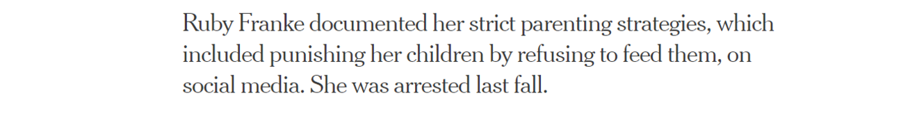 Ruby Franke documented her strict parenting strategies, which 
 included punishing her children by refusing to feed them, on 
 social media. She was arrested last fall.
