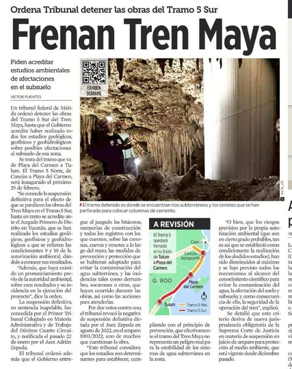 Frenan tren maya