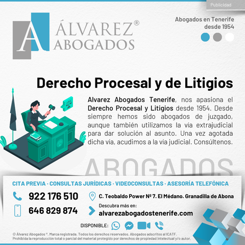 Derecho Procesal y de Litigios. Alvarez Abogados Tenerife desde 1954.