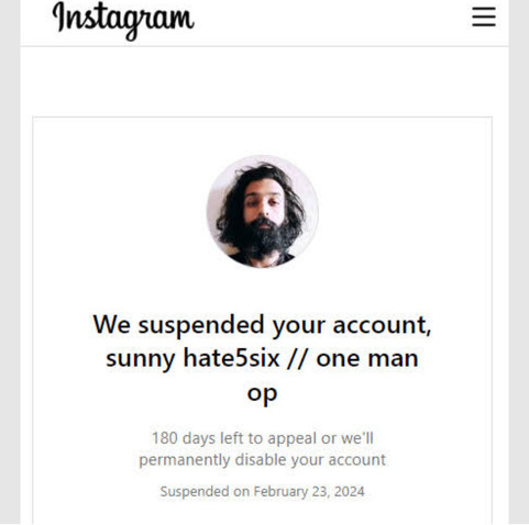 We suspended your account sunny hate5six