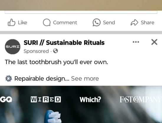 Toothbrush claiming it will be "the last toothbrush I ever own", like it's programmed to decapitate me before allowing itself to be thrown in the bin.