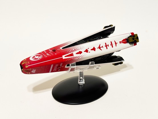 A photo of a model of the Razorback racing pinnace from the science fiction show The Expanse