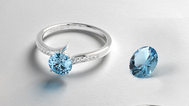 Aquamarine Stone Ring with Gemstone