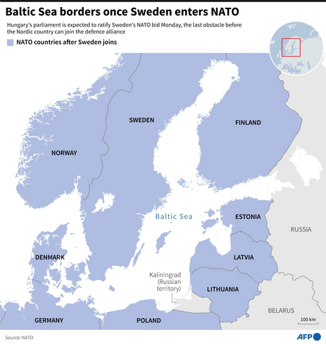 Current NATO with Sweden, Finland and Baltic states