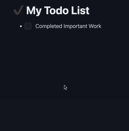 “My Todo List” with every checked box leading to a new unchecked box.