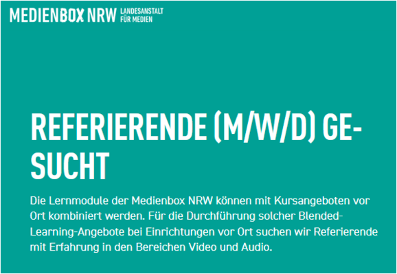 Medienbox NRW
Referierende (m/w/d) gesucht