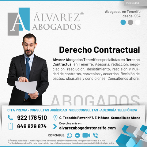 Derecho Contractual. Alvarez Abogados Tenerife.