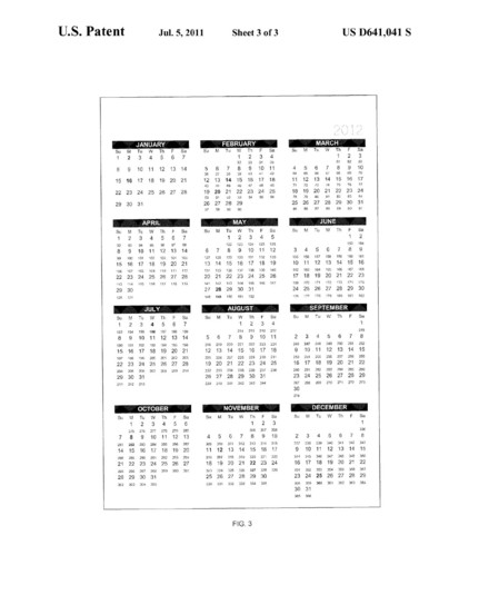 single-page calendar with the months in a 3 x 4 arrangement