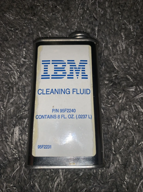 A can of IBM cleaning fluid. P/N 95F2240. Contains 8 Fl. Oz. (.0237L)