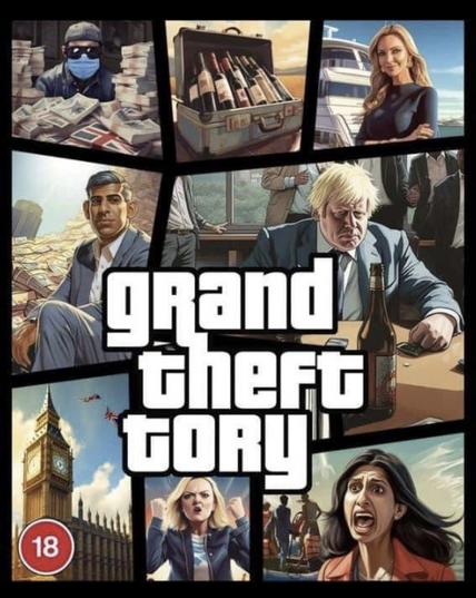 mock up of a game cover, Grand Theft Tory 