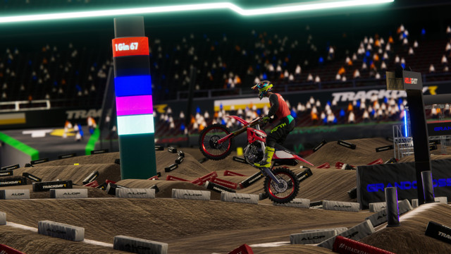 A small update for TrackDayR adds big crowds to watch you race supercross in the motorcycle simulator, using a new technique to avoid frame rates dropping as a result...