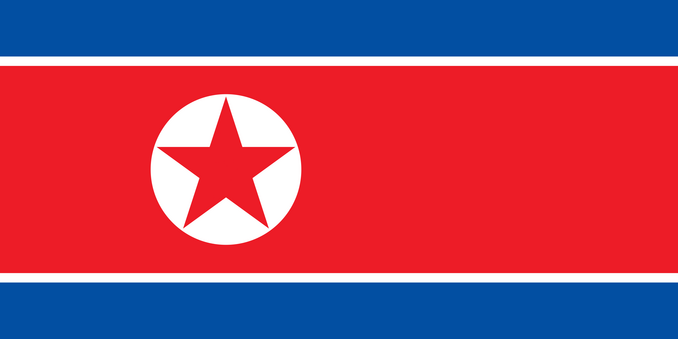 Flagge von Nordkorea
Autor: SKopp, https://commons.wikimedia.org/wiki/User:SKopp
Lizenz: Public domain
