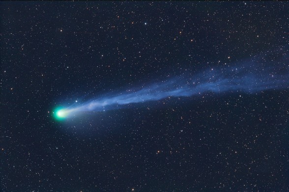 Comet 12P/Pons-Brooks 2024 march 4 18.30 UT 30min RGB 11" RASA QHY600. Photo: Michael Jäger
